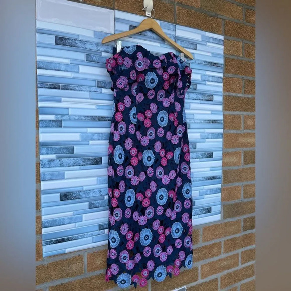 Shoshanna Gracia Multicolor Floral Lace Gown size 4 - Picture 5 of 16